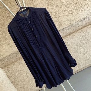 Ralph Lauren Tuxedo Shirt Midi Dress